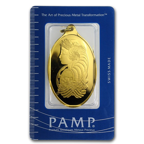 50 gram Gold Pendant - PAMP Suisse (Fortuna, Oval) 50 gram Gold Pendant - PAMP Suisse (Fortuna, Oval)