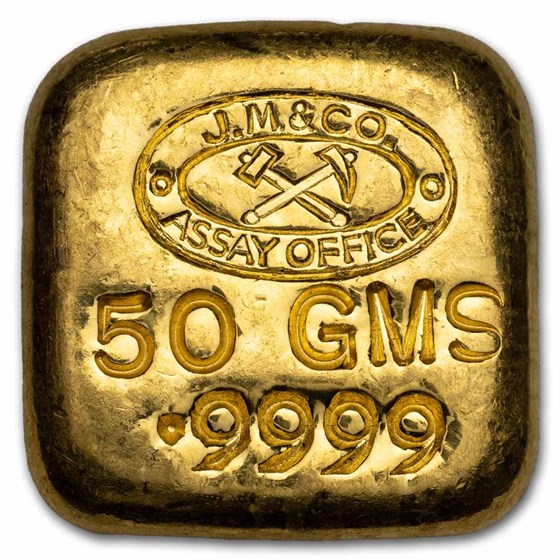 50 gram Gold Square - Johnson Matthey (Poured) 50 gram Gold Square - Johnson Matthey (Poured)