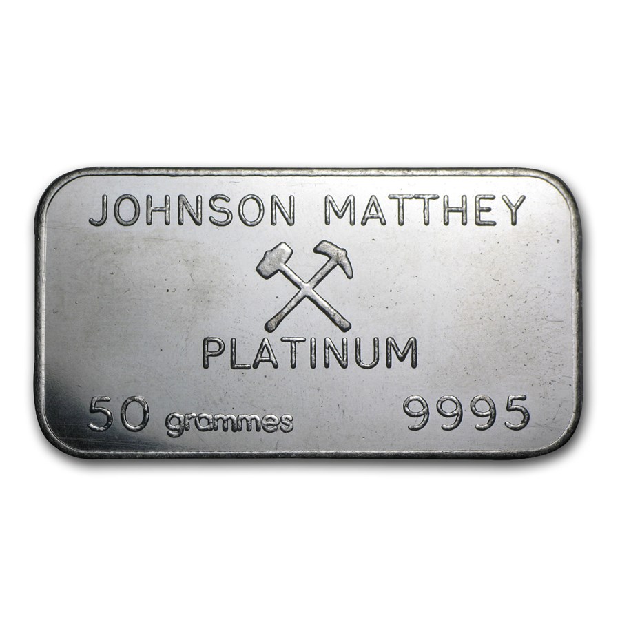 Buy 50 Gram Platinum Bar Johnson Matthey London (.9995 Fine) APMEX