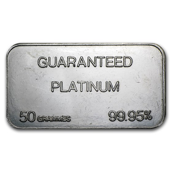 50 gram Platinum Bar - Secondary Market (.999+ Fine)