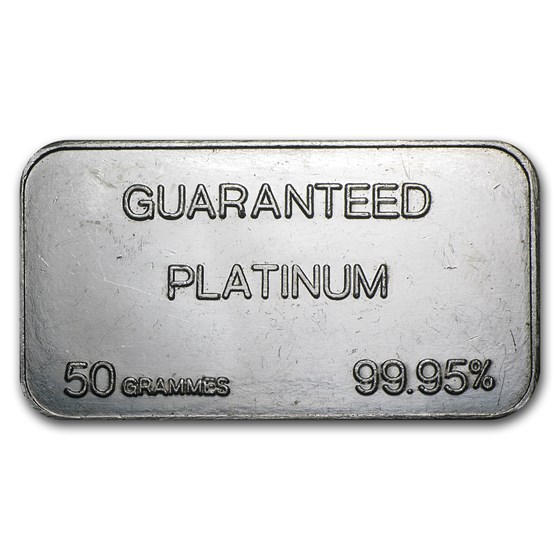 50 gram Platinum Bar - Secondary Market (.999+ Fine) 50 gram Platinum Bar - Secondary Market (.999+ Fine)