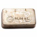 50 oz Silver Bar - E.D. Marshall Refiners
