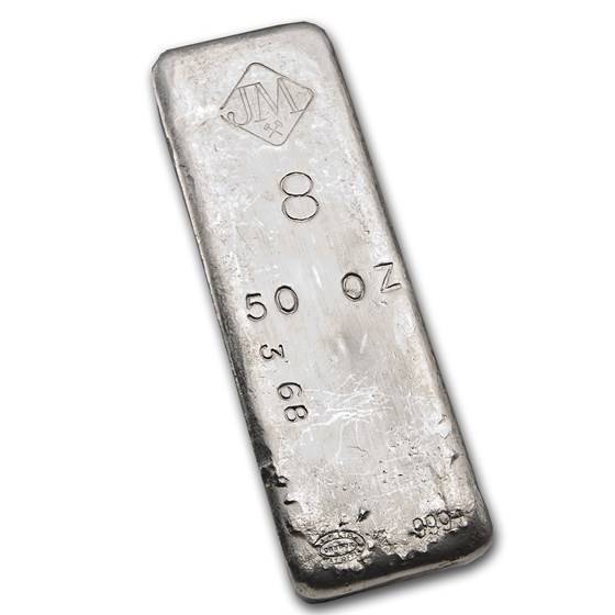 50 oz Silver Bar - Johnson Matthey (Vintage/8, #368) 50 oz Silver Bar - Johnson Matthey (Vintage/8, #368)