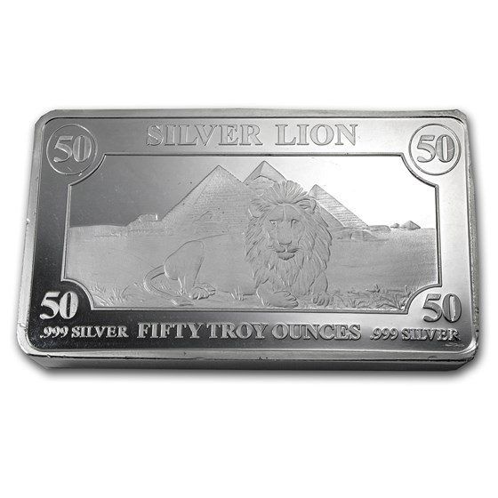 50 oz Silver Bar - Lion 50 oz Silver Bar - Lion