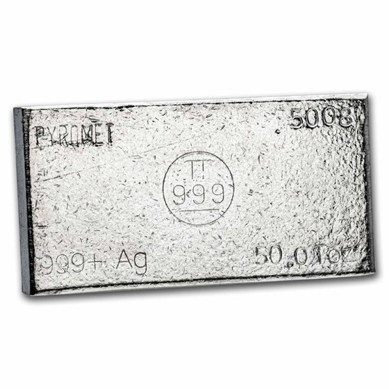Buy 50 oz Silver Bar - Pyromet | APMEX