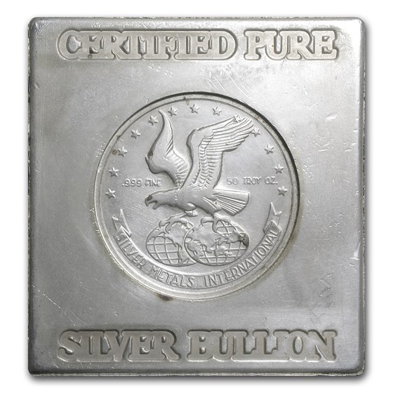 50 oz Silver Cube - Silver Metals International 50 oz Silver Cube - Silver Metals International