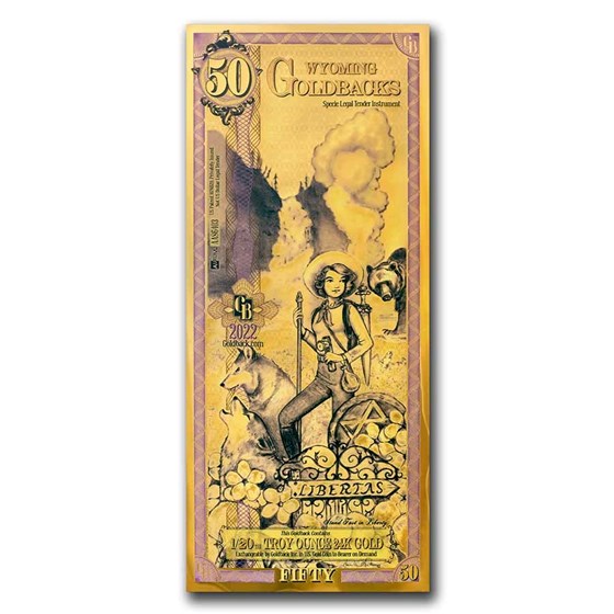 50 Wyoming Goldback - Aurum Gold Foil Note (24k) 50 Wyoming Goldback - Aurum Gold Foil Note (24k)