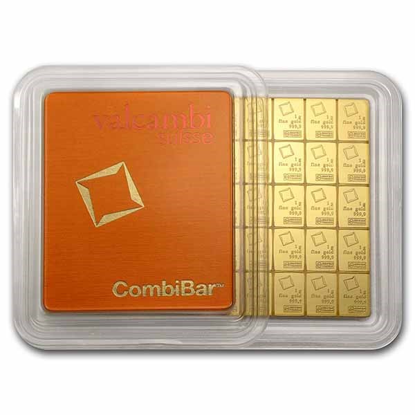 50 x 1 gram Gold Valcambi CombiBar™ (In Assay)