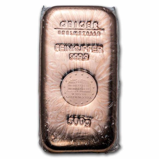 Buy 500 gram Copper Bar Geiger (Poured, .9999 Fine) APMEX
