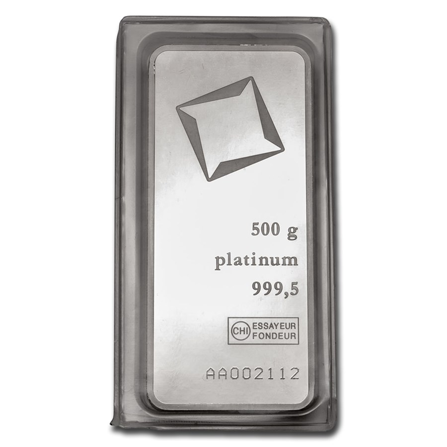 500 gram Platinum Bar - Valcambi (w/Assay)