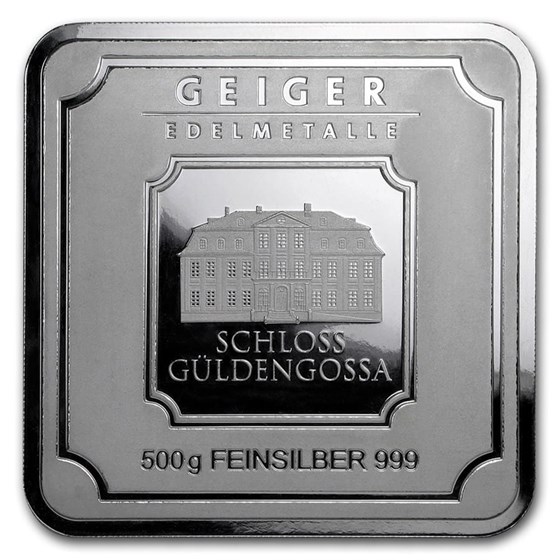 500 gram Silver Bar - Geiger Edelmetalle (Original Square Series)