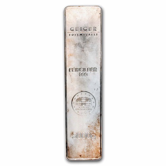 5000 gram Silver Bar - Geiger (Scruffy/No Label) 5000 gram Silver Bar - Geiger (Scruffy/No Label)