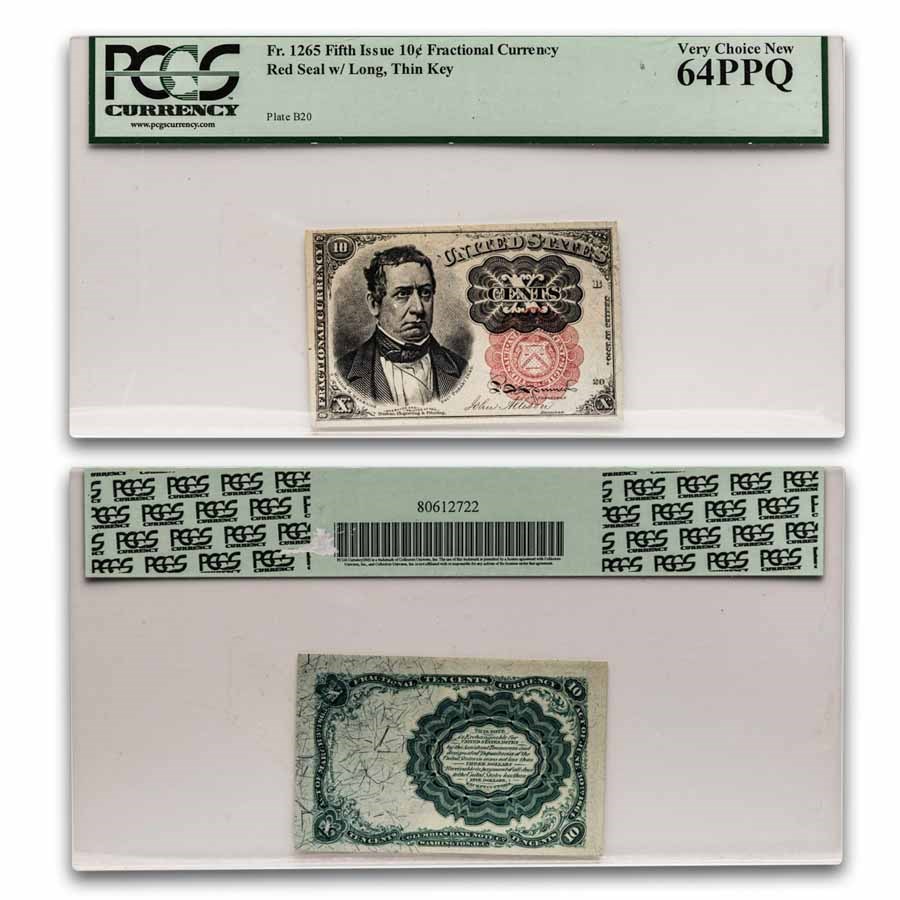 5th Issue Fractional Currency 10 Cents CU-64 PPQ PCGS (Fr#1265)