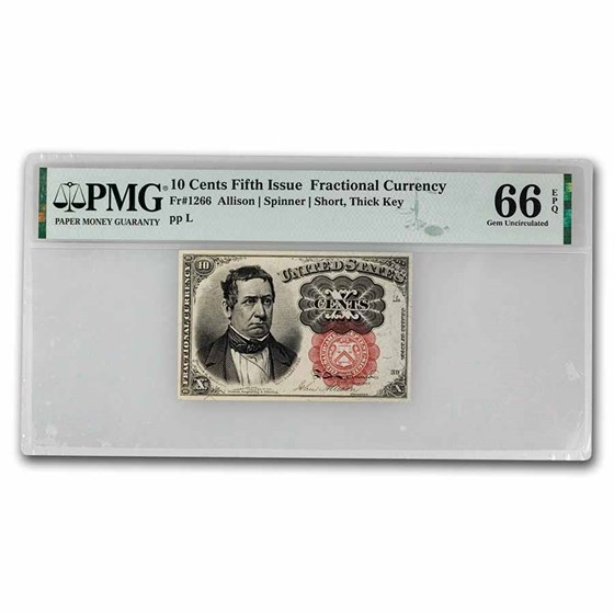 5th Issue Fractional Currency 10 Cents CU-66 EPQ PMG (Fr#1266) 5th Issue Fractional Currency 10 Cents CU-66 EPQ PMG (Fr#1266)