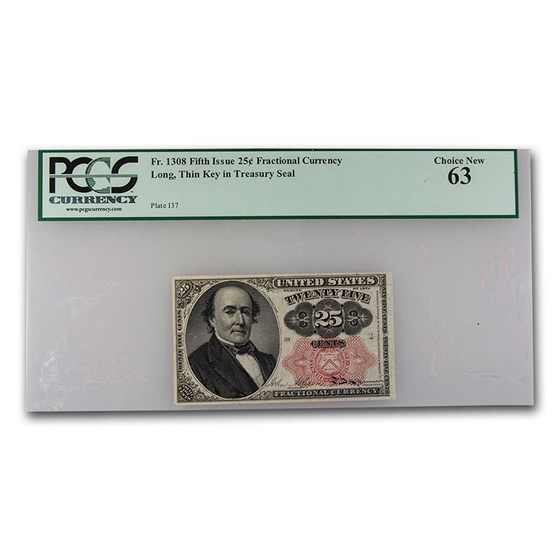5th Issue Fractional Currency 25 Cents CCU-63 PCGS (Fr#1308) 5th Issue Fractional Currency 25 Cents CCU-63 PCGS (Fr#1308)