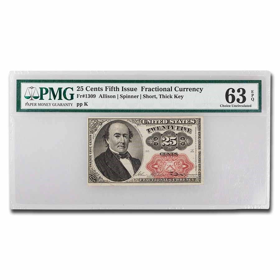 5th Issue Fractional Currency 25 Cents CU-63 EPQ PMG (Fr#1309)