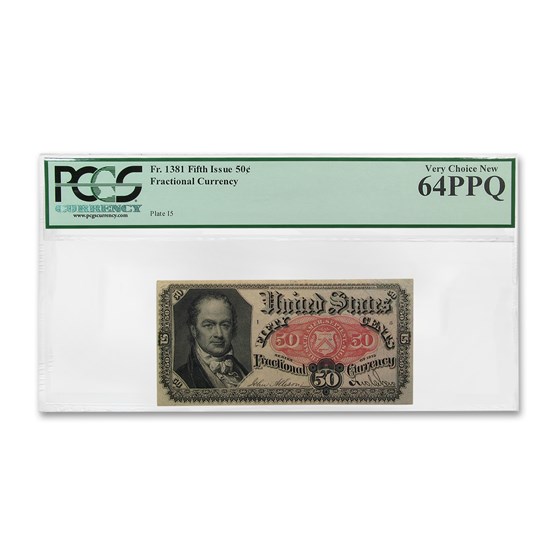 5th Issue Fractional Currency 50 Cents CU-64 PPQ PCGS (Fr#1381) 5th Issue Fractional Currency 50 Cents CU-64 PPQ PCGS (Fr#1381)