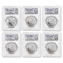 6-Coin 2021 Morgan/Peace Dollar Set MS-69 PCGS (FS)