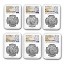 6-Coin 2021 Morgan/Peace Dollar Set MS-70 NGC (First Day)