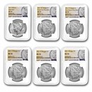 6-Coin 2021 Morgan/Peace Dollar Set MS-70 NGC