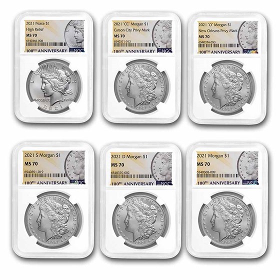 Buy 6Coin 2021 Dollar Set MS70 NGC APMEX