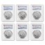 6-Coin 2021 Morgan/Peace Dollar Set MS-70 PCGS (First Day, Flag)