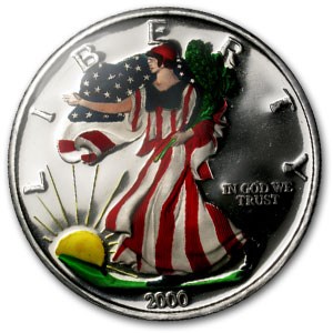 6 oz Silver Round - Silver American Eagle (Colorized) 6 oz Silver Round - Silver American Eagle (Colorized)