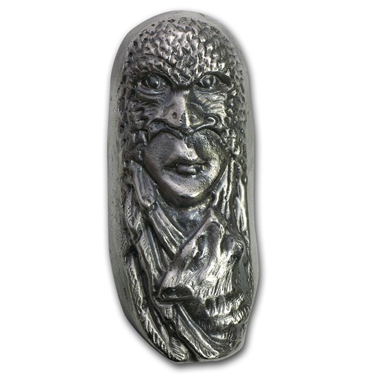 7 oz Hand Poured Silver Bar - 1st 50 Issued: Eagle Mask 7 oz Hand Poured Silver Bar - 1st 50 Issued: Eagle Mask