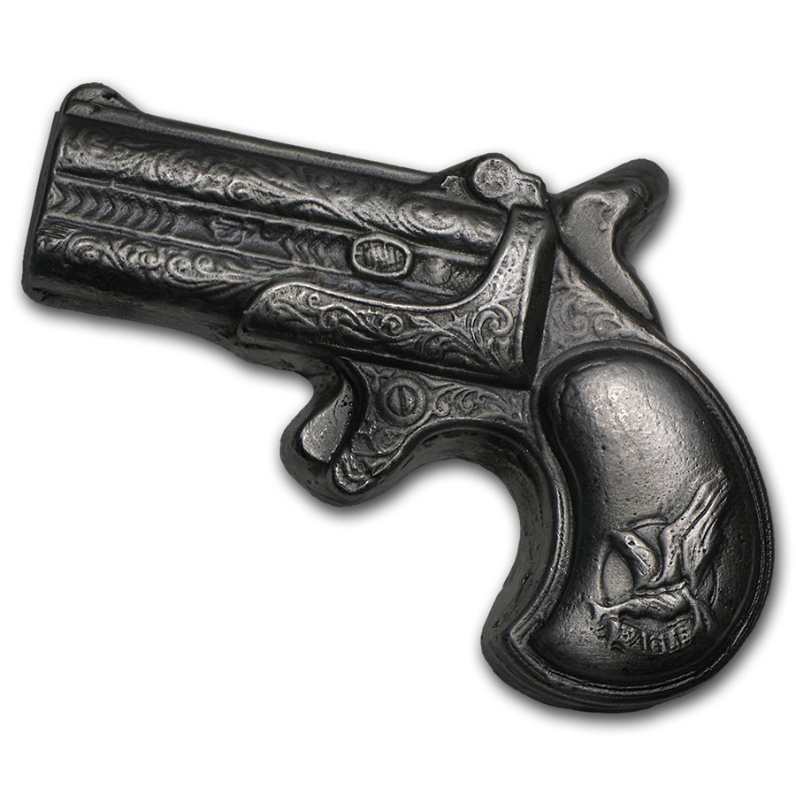 7 oz Hand Poured Silver Derringer Pistol
