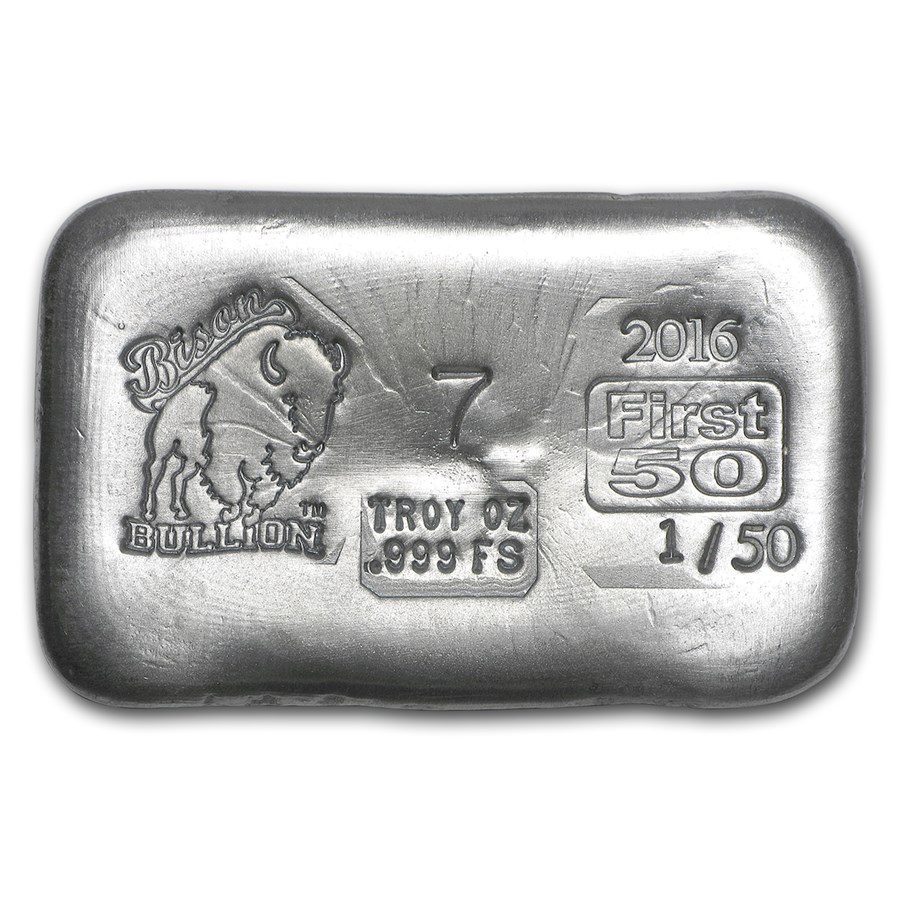 Silver Bison Buy 7 oz Silver Bar - Bison Bullion (1st 50 Issued, Serial #1) | APMEX