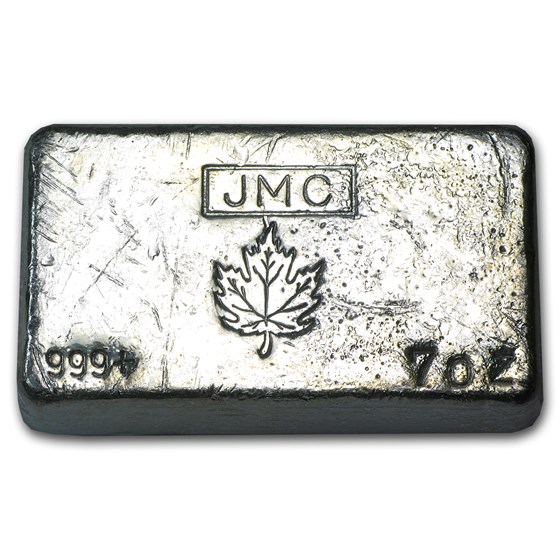 7 oz Silver Bar - Johnson Matthey Canada (Poured, Maple Leaf) 7 oz Silver Bar - Johnson Matthey Canada (Poured, Maple Leaf)