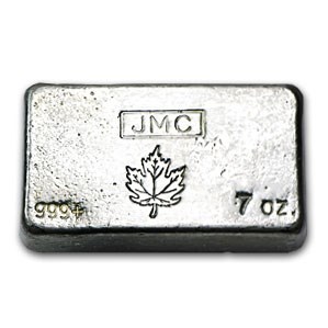 7 oz Silver Bar - Johnson Matthey (Poured) 7 oz Silver Bar - Johnson Matthey (Poured)