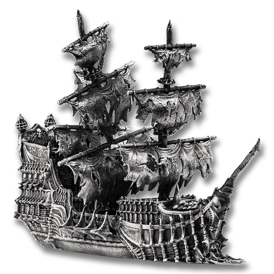8.2 oz Silver Hand Poured Statue - Flying Dutchman