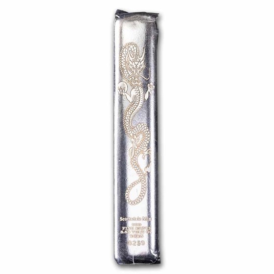 8.88 oz Silver Bar -Scottsdale Mint Lucky Dragon Cast Bar 2025 8.88 oz Silver Bar -Scottsdale Mint Lucky Dragon Cast Bar 2025