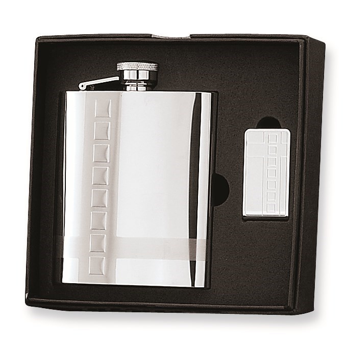 8 oz. Classic Stainless Steel Flask & Money Clip Gift Set