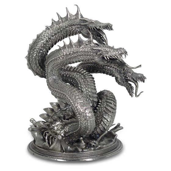8 oz Silver Antique Statue - Hydra the Mythical Sea Serpent 8 oz Silver Antique Statue - Hydra the Mythical Sea Serpent