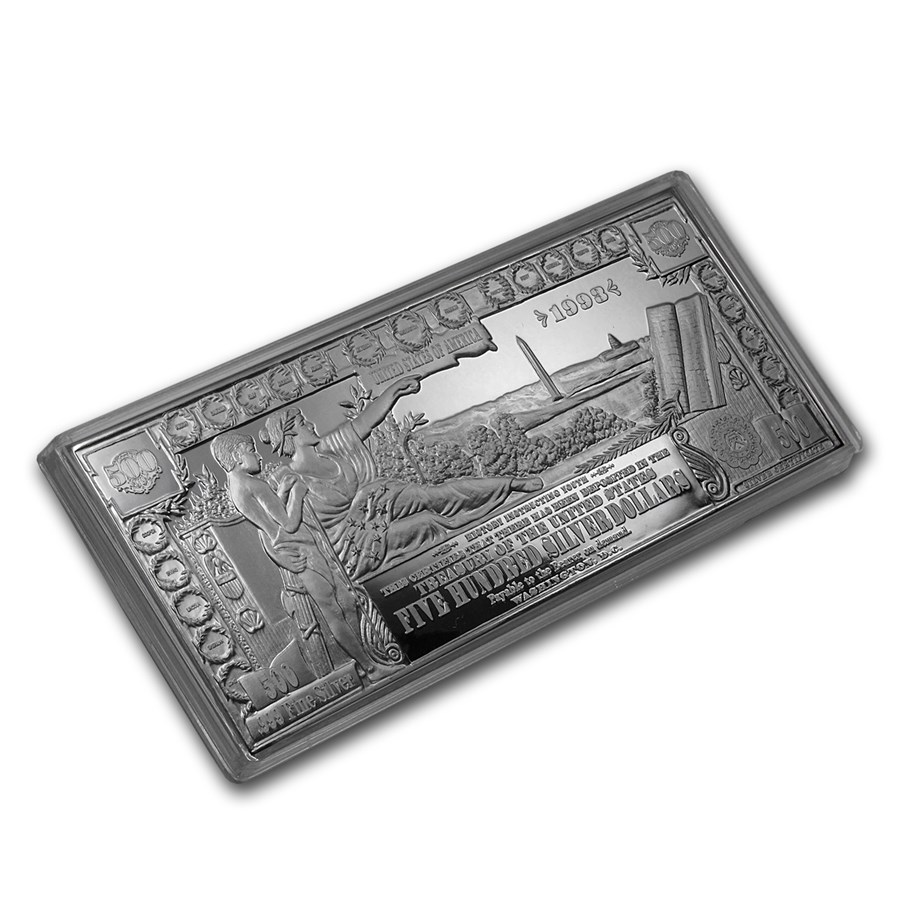 Buy 8 oz Silver Bar - $500 Bill (1896, $1 Educational Note) | APMEX