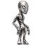 8 oz Silver Hand Poured Statue - Alien