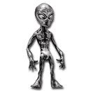 8 oz Silver Hand Poured Statue - Alien