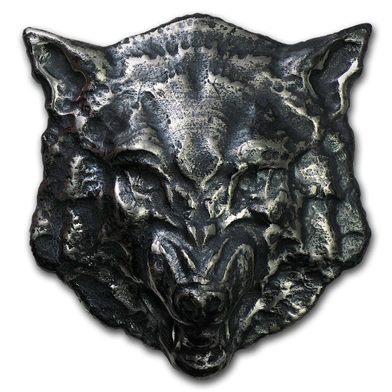 8 oz Silver - MK Barz & Bullion (3D Wolf) 8 oz Silver - MK Barz & Bullion (3D Wolf)