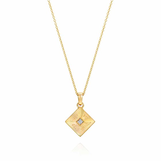 886 by The Royal Mint 18K Gold Tutamen Square Pendant with Chain 886 by The Royal Mint 18K Gold Tutamen Square Pendant with Chain