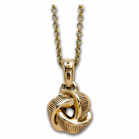 886 by The Royal Mint 9K Gold Tutamen Knot Pendant with Chain