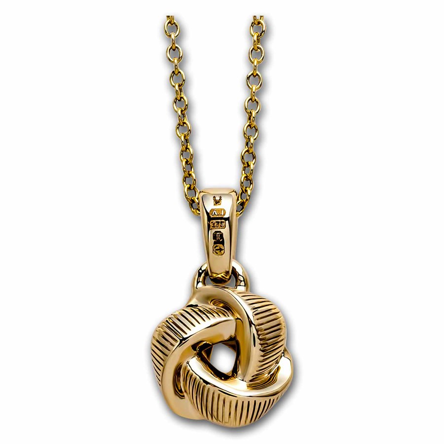 886 by The Royal Mint 9K Gold Tutamen Knot Pendant with Chain