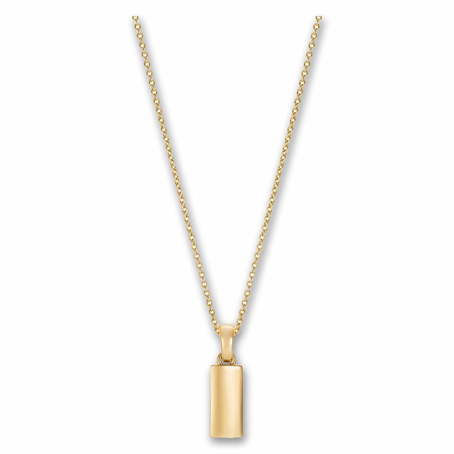 886 by The Royal Mint Small 18K Gold Bar Pendant with Chain