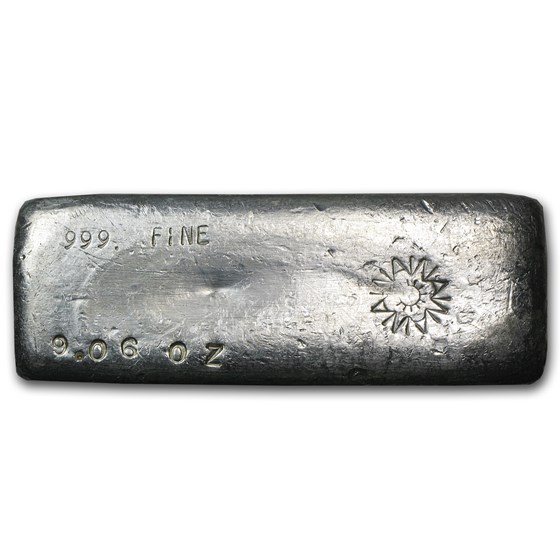 9.06 oz Silver Bar - A W Smelter 9.06 oz Silver Bar - A W Smelter