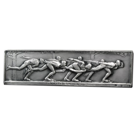 9.34 oz Silver Bar - Brothers of the Wind (Medallic Art Bar) 9.34 oz Silver Bar - Brothers of the Wind (Medallic Art Bar)