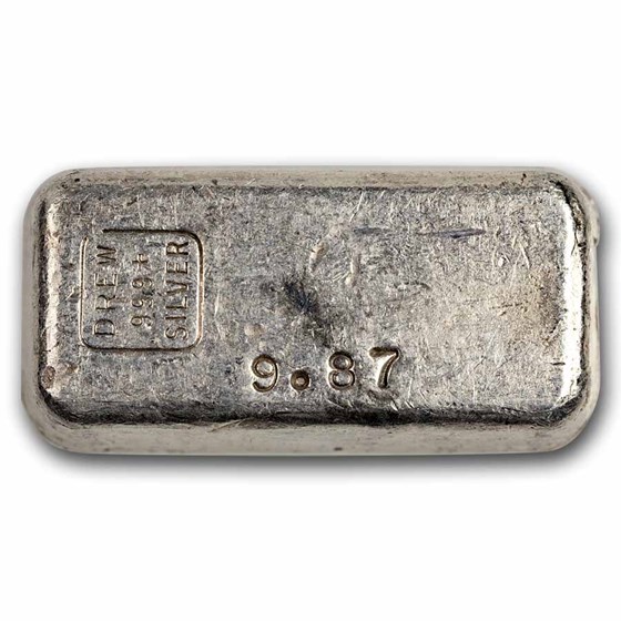9.87 oz Silver Bar - Drew Refining Co.