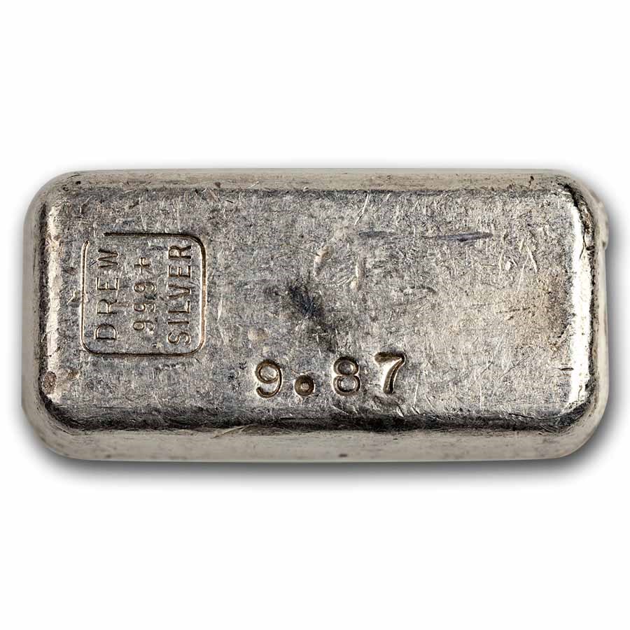9.87 oz Silver Bar - Drew Refining Co.