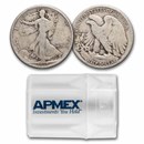 90% 1916-1929 Silver Walking Liberty Halves $10 20-Coin Roll