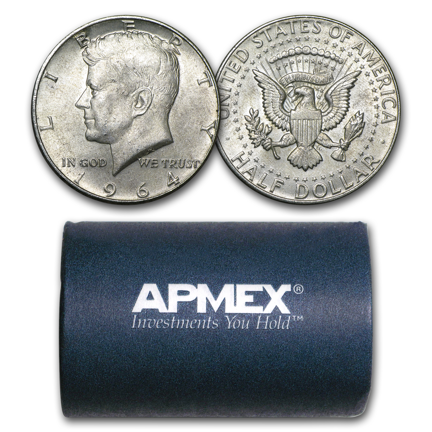 Unsearched Roll 3 40% Silver Half - 90%Silver 1964 Kennedy Half Dollar Lot 